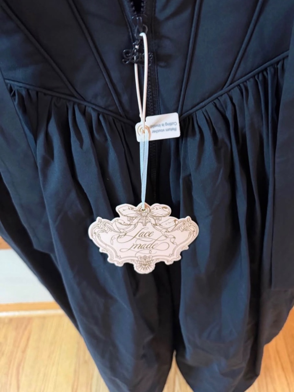 LaceMade Black Warrior Down Coat (Black) - Picture 4 of 5